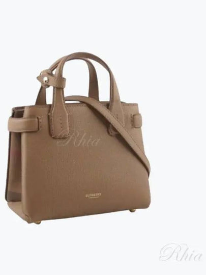 Check Baby Banner Tote Bag Camel - BURBERRY - BALAAN 2