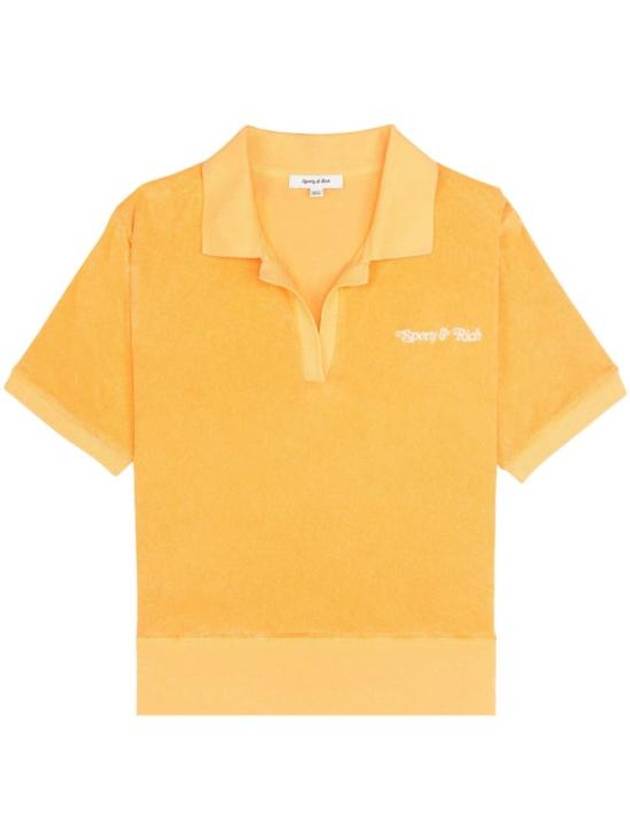 NY Tennis Club Terry Effect Polo Shirt Orange - SPORTY & RICH - BALAAN 2