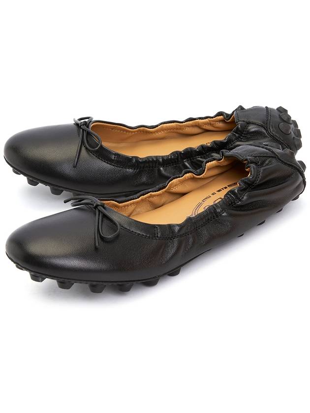 Leather Bubble Ballerina Black - TOD'S - BALAAN.