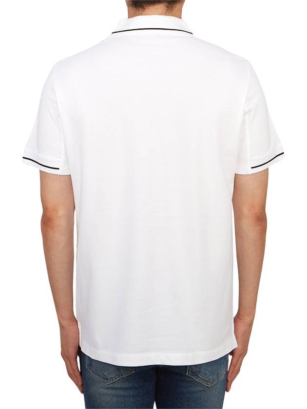 Men's Logo Patch Cotton Short Sleeve Polo Shirt Optical White - MONCLER - BALAAN 4