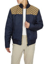 Interlocking G Nylon Canvas Zip Up Jacket Navy - GUCCI - BALAAN 6