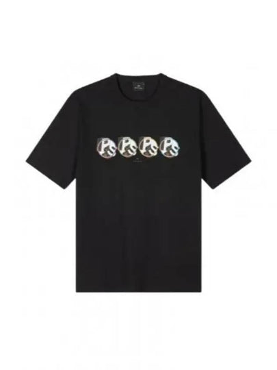 Logo Print Short Sleeve T-Shirt Black - PAUL SMITH - BALAAN 2