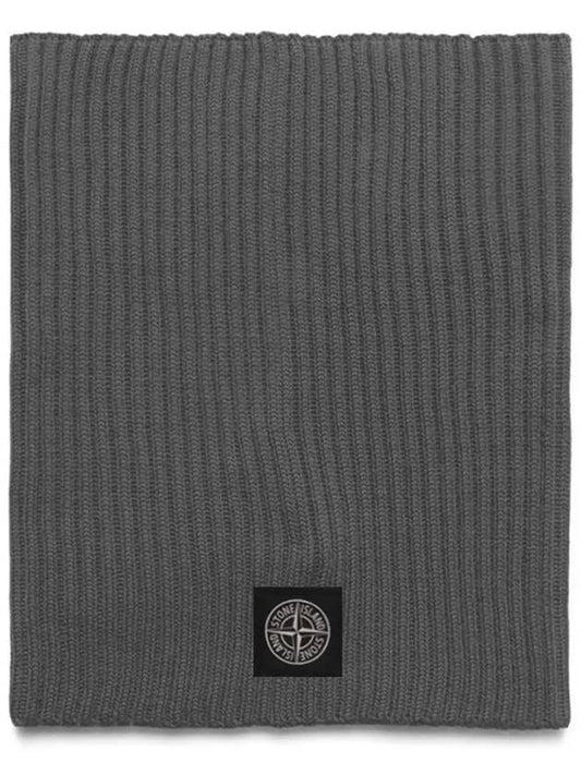 22FW Logo Patch Wool Snood Dark Gray 7715N21C3 V0060 - STONE ISLAND - BALAAN 1