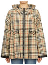 Women's Back-tone Check Zip-up Hooded Jacket Beige - BURBERRY - BALAAN 4