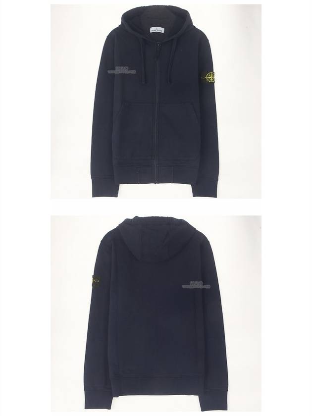 Wappen Patch Pocket Zip Up Hoodie Navy - STONE ISLAND - BALAAN 6