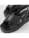 Triangular Logo Soft Padded Nappa Leather Sandals Black - PRADA - BALAAN 3