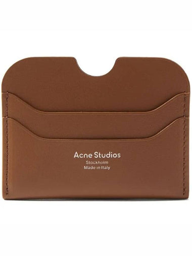 Foil Logo Slip Section Leather Card Holder Brown CG0193 - ACNE STUDIOS - BALAAN 1