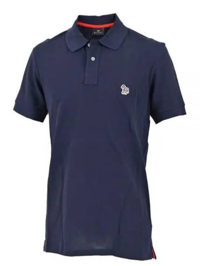 Regular Fit Zebra Logo Short Sleeve Polo Shirt Navy - PAUL SMITH - BALAAN 2