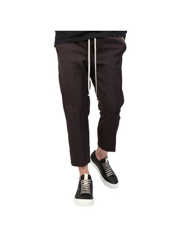 Drawstring Cropped Straight Pants Brown - RICK OWENS - BALAAN 1