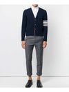 Men's Diagonal Mohair Tweed Cardigan Navy - THOM BROWNE - BALAAN 5