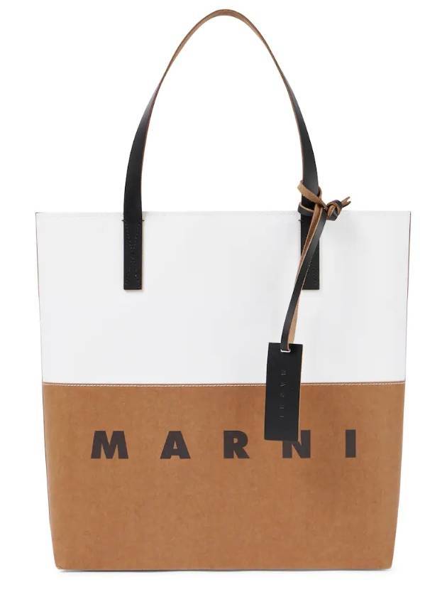 Sand Storm Natural Tote Bag White Beige - MARNI - BALAAN 1