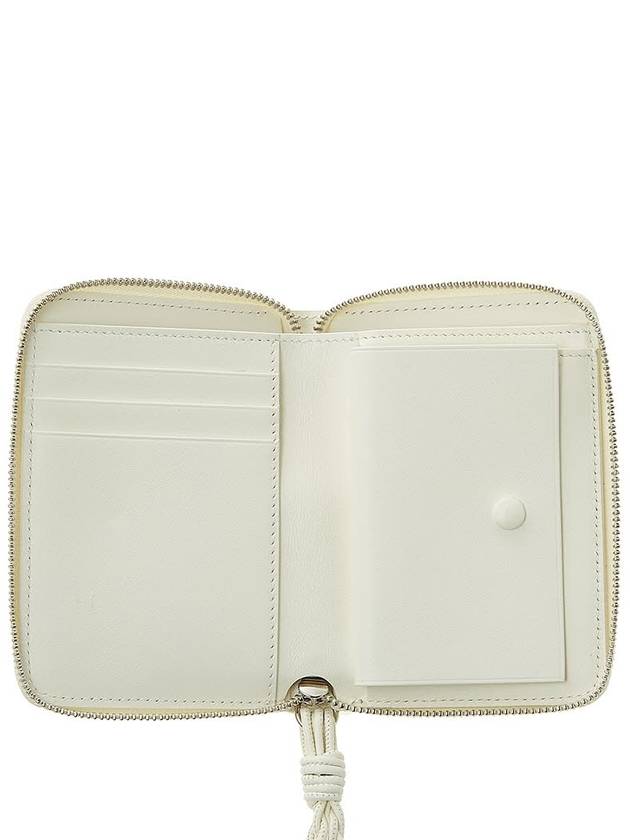 Logo Pocket Zipper Round Half Wallet White - JIL SANDER - BALAAN 11