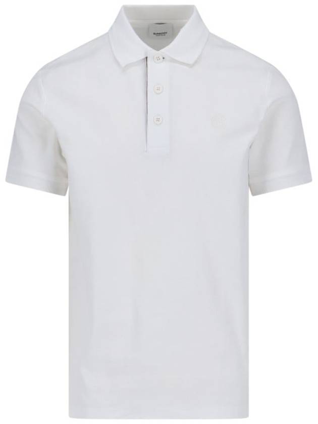 Eddie Cotton Polo Shirt White - BURBERRY - BALAAN 2