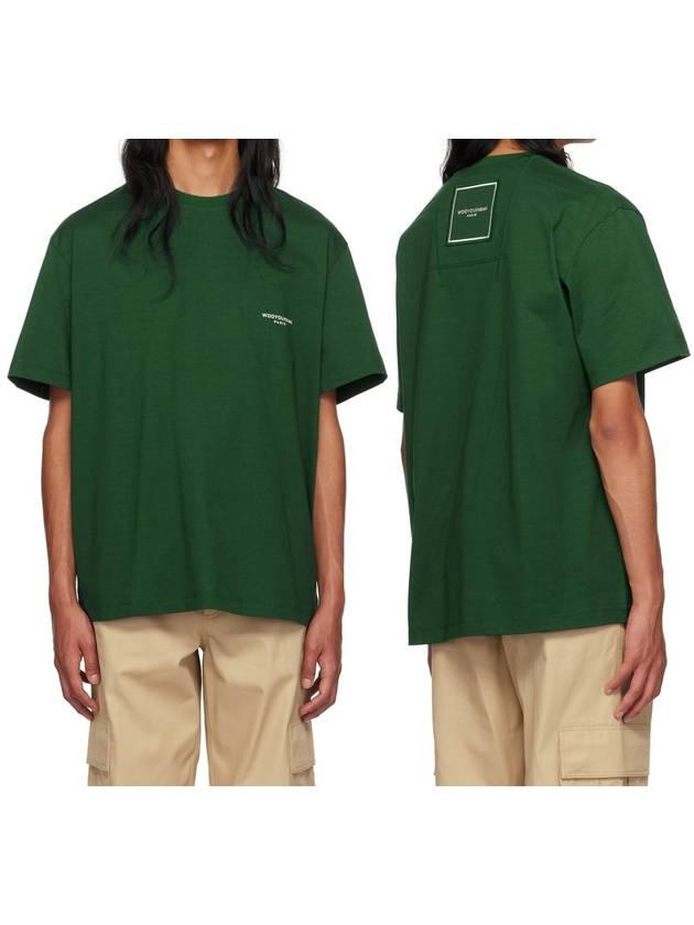 Green Cotton Square Label TShirt W233TS01705F - WOOYOUNGMI - BALAAN 1