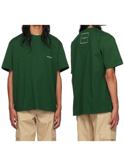 Square Label Cotton Short Sleeve T-Shirt Green - WOOYOUNGMI - BALAAN 2