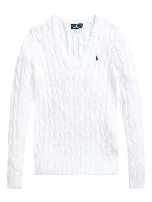 Women's Embroidered Logo Knit Top White - POLO RALPH LAUREN - BALAAN 3