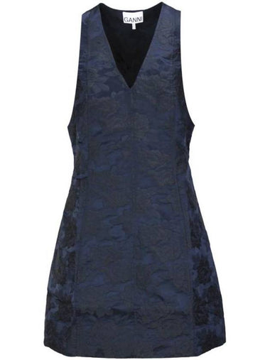 midi dress F9703268 BLUE - GANNI - BALAAN 1