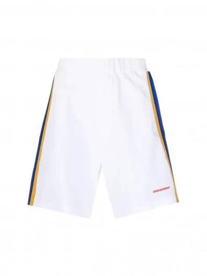 Men's Side Stripe Logo Shorts White - DSQUARED2 - BALAAN 2