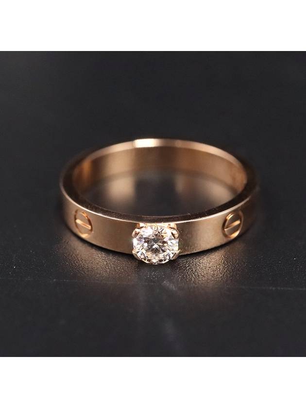 Women s Cartier N4250100 18K Pink Gold LOVE Solitaire 1 Point Diamond Wedding Band Ring No 56 gt Gangbuk used luxury goods - CARTIER - BALAAN 7