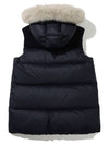 Fur trimmed long down vest NAVY WOMAN - MALBON GOLF - BALAAN 2