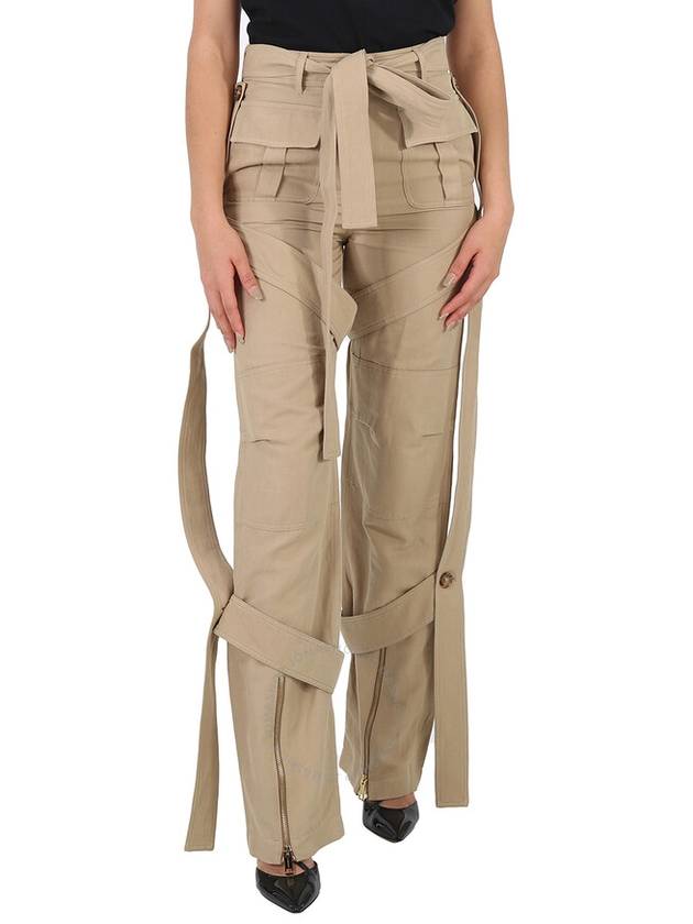 Burberry Ladies Amelia Honey Cargo Pants With Exaggerated Straps, Brand Size 2 (US Size 0) - BURBERRY - BALAAN 1