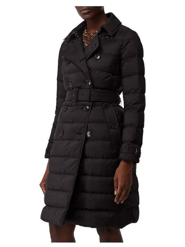 Women's Double Breasted Hooded Padded Black - BURBERRY - BALAAN 5