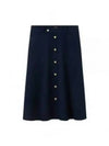 Jamie Mid Waist Cotton A-Line Skirt Dark Navy - A.P.C. - BALAAN 2