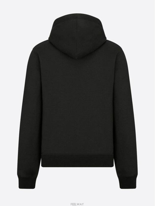 CD Icon Organic Cotton Fleece Hoodie Black - DIOR - BALAAN 3