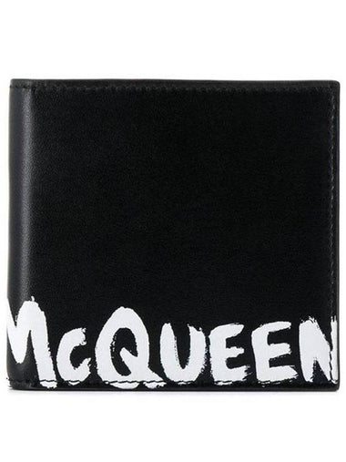 Logo Print Half Wallet Black - ALEXANDER MCQUEEN - BALAAN 1