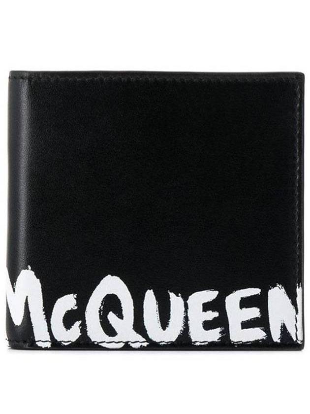 Logo Print Half Wallet Black - ALEXANDER MCQUEEN - BALAAN 1