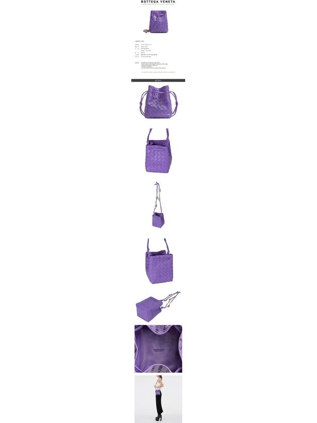 Small Metallic Stud Intrecciato Bucket Bag Purple - BOTTEGA VENETA - BALAAN.