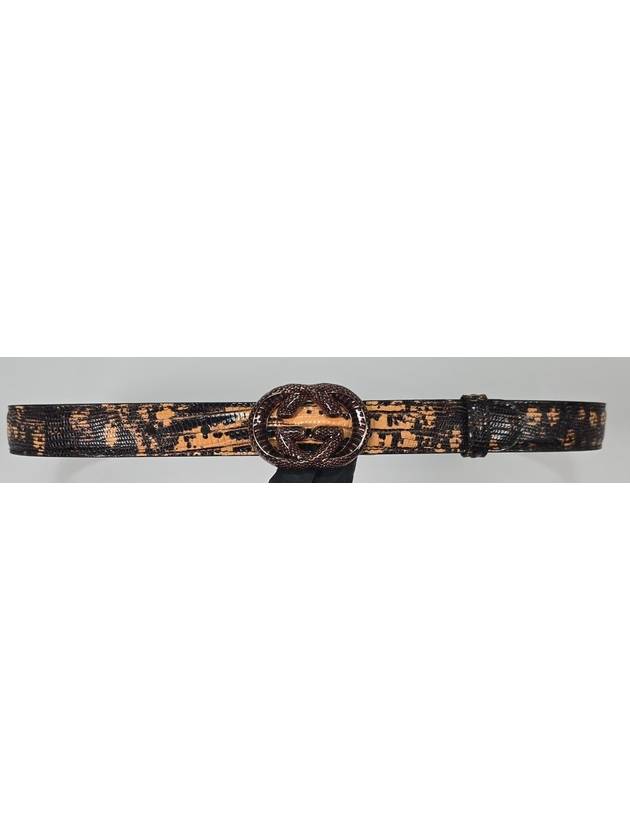 Double G lizard print belt 80 - GUCCI - BALAAN 2