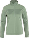 Women's Abisko Lite Fleece Half Zip Misty Green - FJALL RAVEN - BALAAN 1