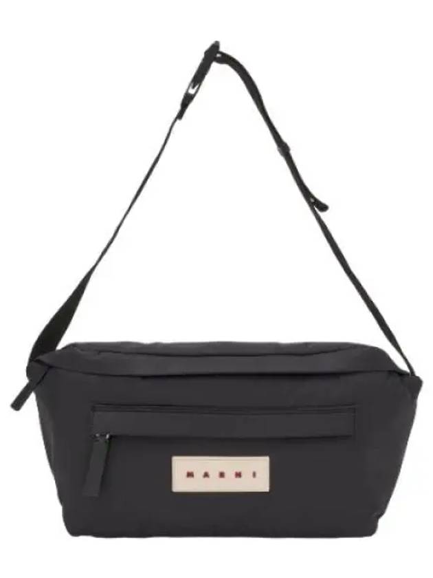 Nylon Large Belt Bag Black Crossbody - MARNI - BALAAN 1