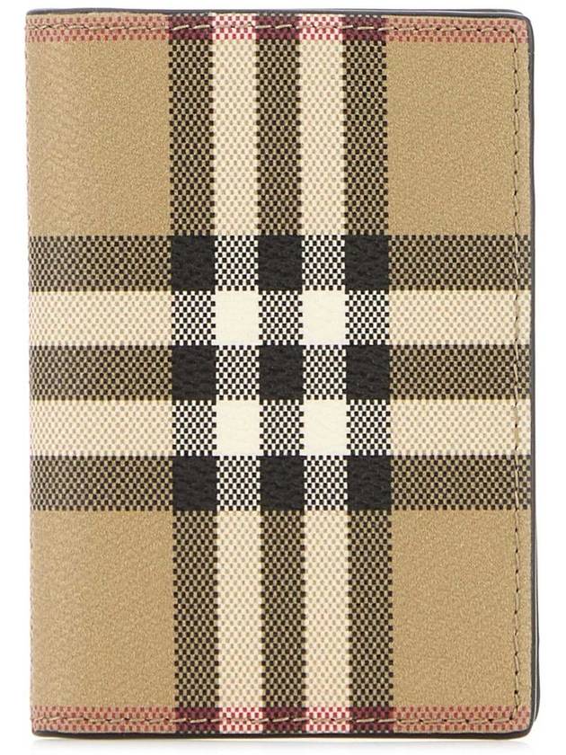 Vintage Check Leather Half Wallet Beige - BURBERRY - BALAAN 2