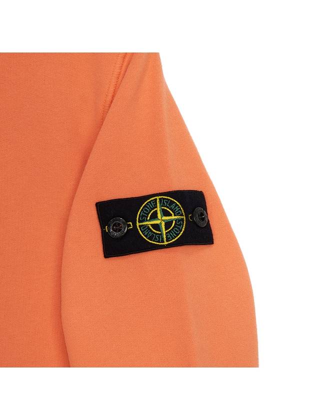 Kids Wappen Patch Organic Cotton Fleece Sweatshirt Fluorescent Orange - STONE ISLAND - BALAAN 5