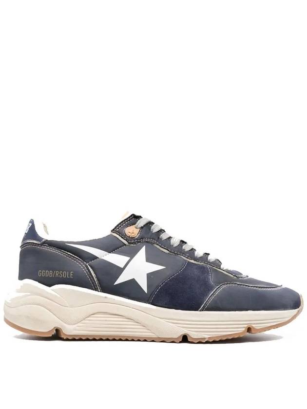 White Star Print Nylon Low Top Sneakers Dark Blue - GOLDEN GOOSE - BALAAN 2