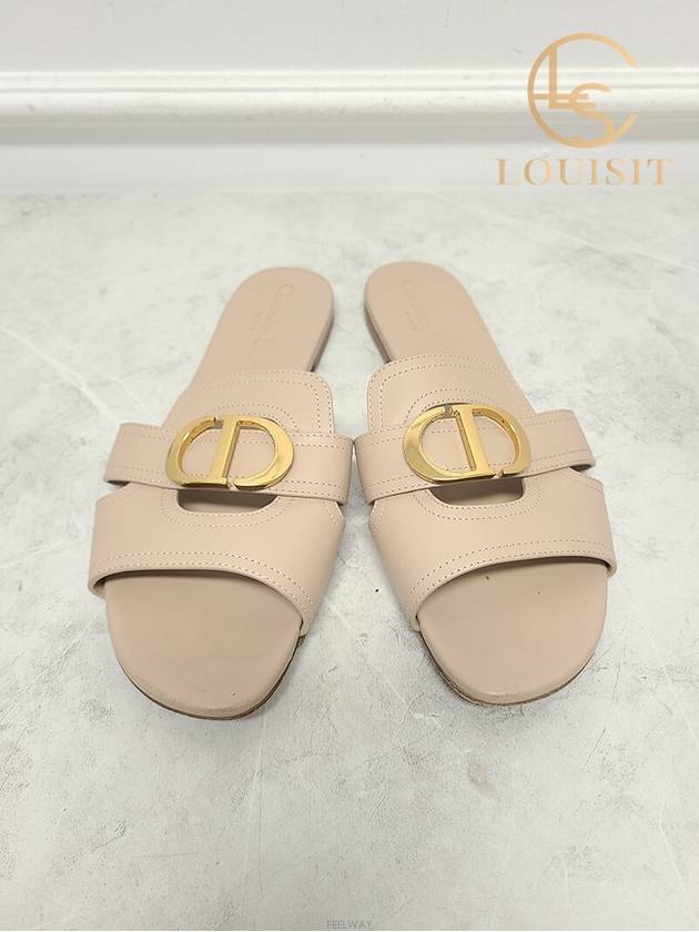 Used luxury goods Lewis It 38 5 Beige CD Logo Montaine 30 Slipper Mule - DIOR - BALAAN 5