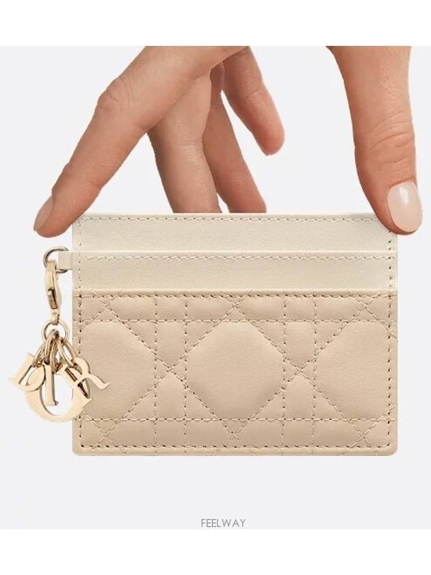 Lady Dior Freesia Card Wallet Two Tone Powder Beige - DIOR - BALAAN 2