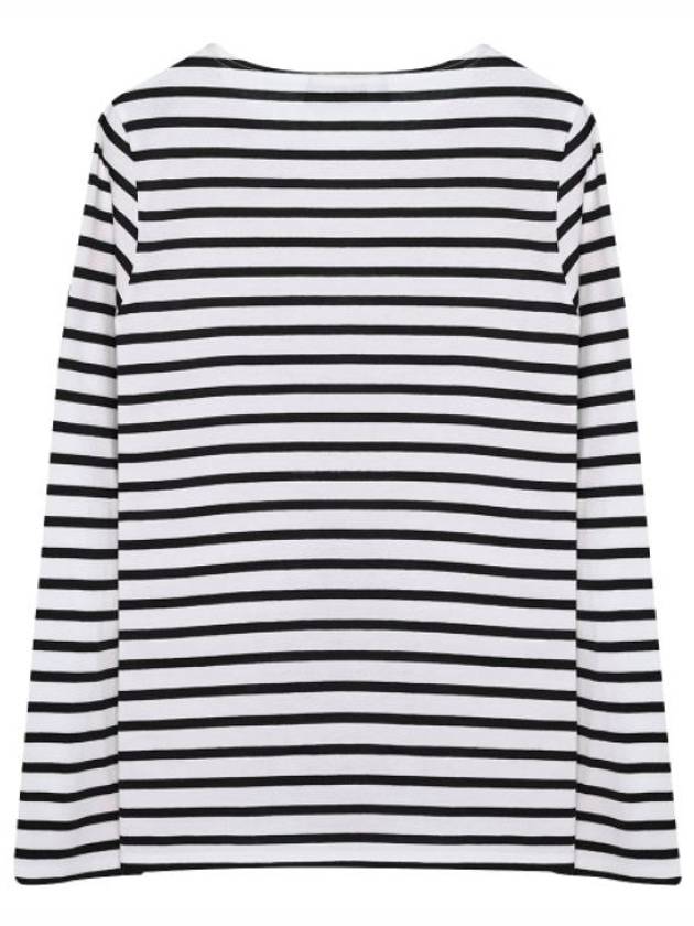 Minquiers Modern Stripe Long Sleeve T-Shirt Neige Noir - SAINT JAMES - BALAAN 3