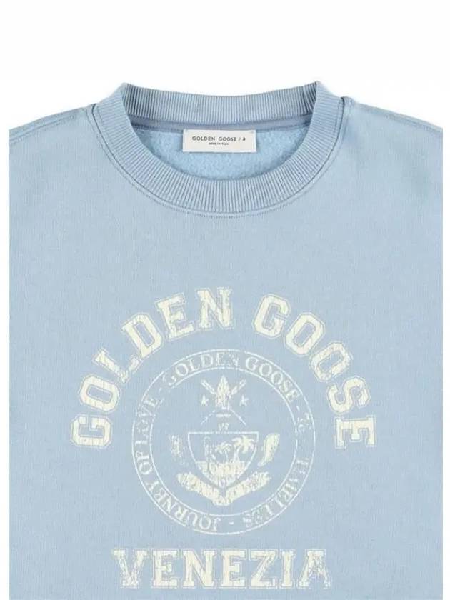 Kids logo print sweatshirt light blue - GOLDEN GOOSE - BALAAN 3