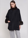 Manzoni 24 mink cashmere cape Loro Piana fabric black color - MANZONI 24 - BALAAN 1