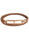 Roulis Double Tour Leather Bracelet Gold - HERMES - BALAAN 2