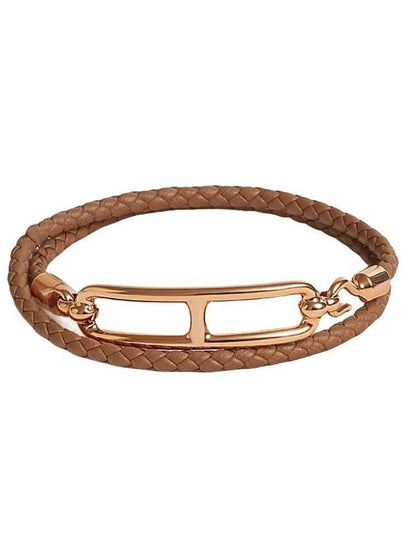 Roulis Double Tour Leather Bracelet Gold - HERMES - BALAAN 2