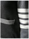 Women Diagonal V-neck Fun Mix Cardigan Grey - THOM BROWNE - BALAAN 4