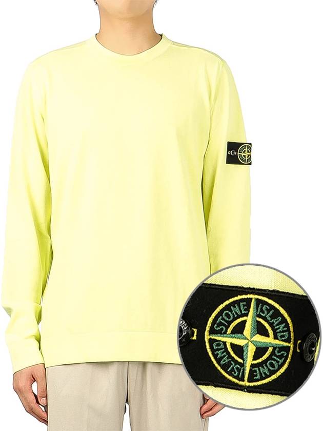 Wappen Patch Cotton Knit Top Lime - STONE ISLAND - BALAAN 2