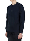 Logo Patch Cotton Sweatshirt Navy - CP COMPANY - BALAAN 4