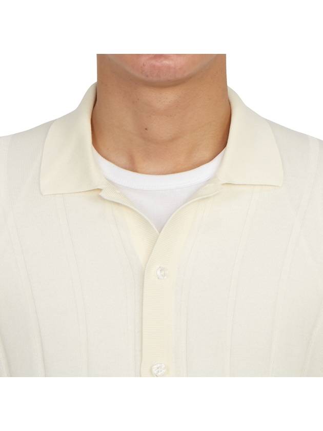 Men's Shirt Collar Cotton Cardigan White - RVR LARDINI - BALAAN 8