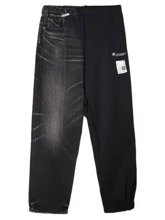 MAISON J10PT023 BLACK Half Sweat Denim Pants - MIHARA YASUHIRO - BALAAN 2