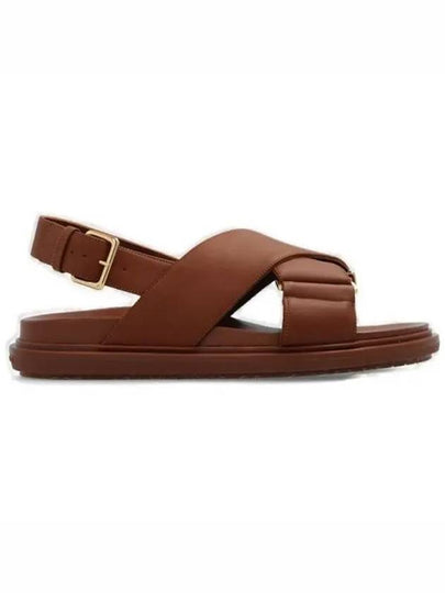 Fussbet Leather Sandals Brown - MARNI - BALAAN 2